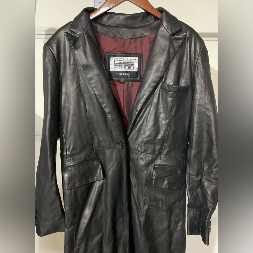 Full length women’s leather jacket